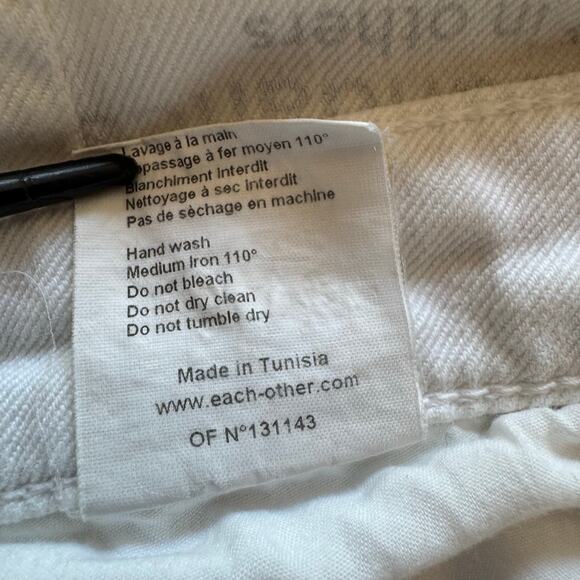 Each x Other Jeans Low Rise White Denim Size 26 Paris Designer S14G16079 - Picture 11 of 15